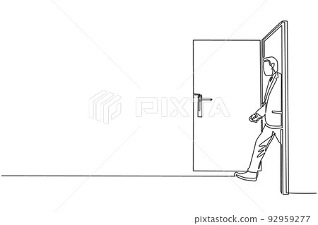 Single one line drawing two crossed golf clubs Vector Image