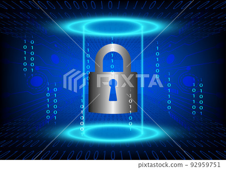 Vector illustration Hi Technology Key Hole and gears cog with binary code digital number protection background concept security technology   92959751