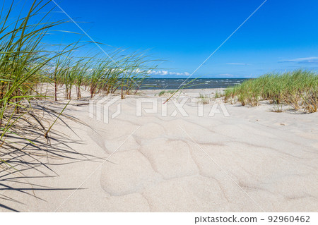 Beautiful sand dunes at the Baltic sea beach Beautiful sand dunes at the Baltic sea beach 92960462