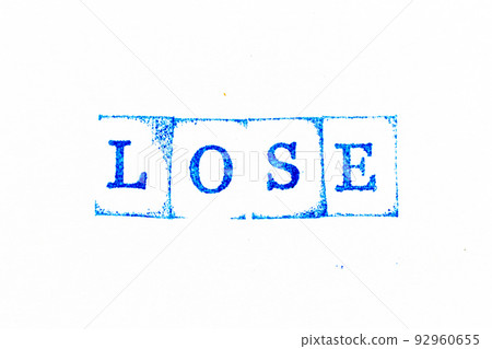 Blue color ink rubber stamp in word lose on white paper background Blue color ink rubber stamp in word lose on white paper background 92960655