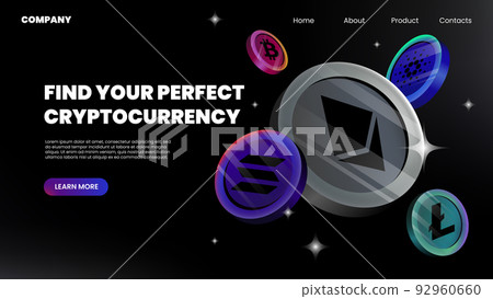 Cryptocurrency Website Banner. Landing Page Template Cryptocurrency Website Banner. Landing Page Template 92960660
