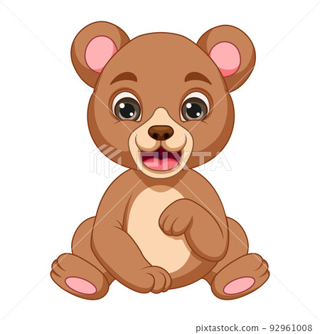 Cartoon funny baby bear sitting Cartoon funny baby bear sitting 92961008