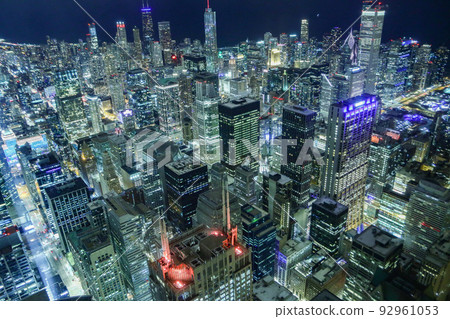 芝加哥威利斯大廈夜景 芝加哥威利斯大廈夜景 92961053