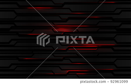 Abstract red circuit line technology on grey design modern futuristic background vector 92961099