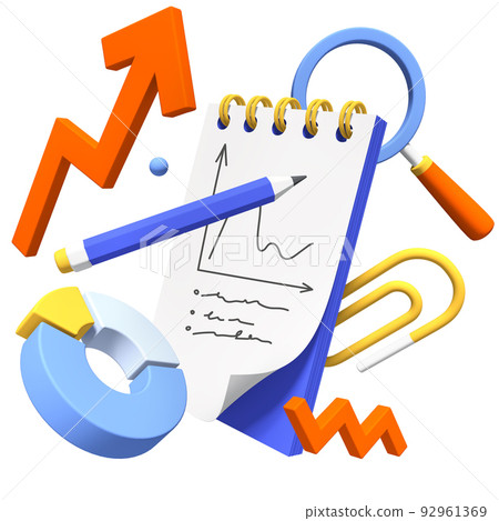 Analysis of statistical data - modern realistic 3d illustration Analysis of statistical data - modern realistic 3d illustration 92961369