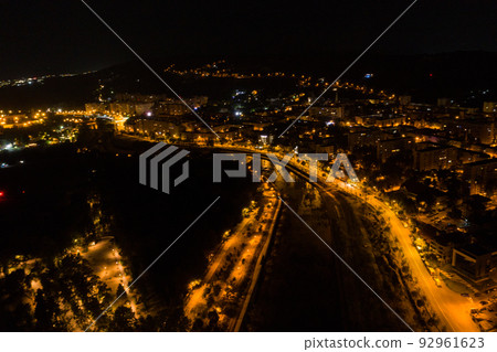 Aerial view of Cluj Napoca city by night. Urban landscape Aerial view of Cluj Napoca city by night. Urban landscape 92961623