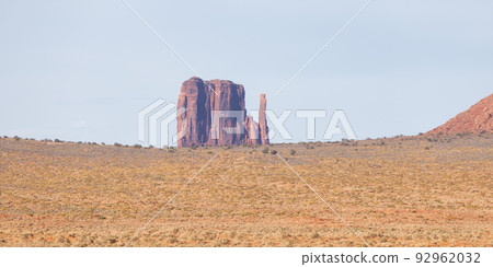 Desert Rocky Mountain American Landscape. Sunny Blue Sky Day. Desert Rocky Mountain American Landscape. Sunny Blue Sky Day. 92962032