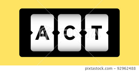 Black color in word act on slot banner with yellow color background 92962488