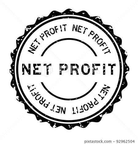 Grunge black net profit word round rubber seal stamp on white background 92962504