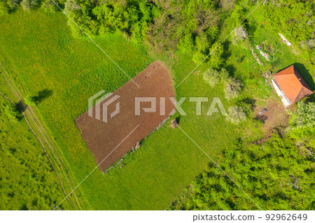 Aerial view of countryside houses Aerial view of countryside houses 92962649