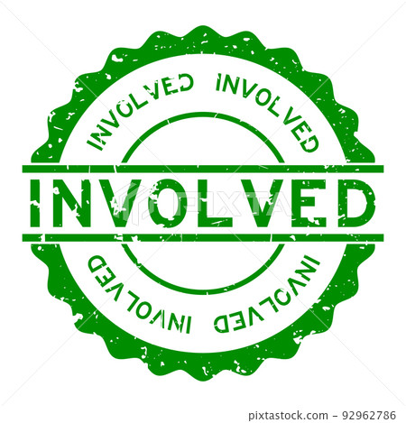Grunge green involved word round rubber seal stamp on white background Grunge green involved word round rubber seal stamp on white background 92962786
