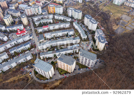 Aerial view of flat of blocks Aerial view of flat of blocks 92962879