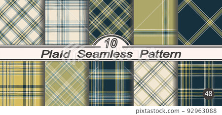 Set seamless vector check plaid colored pattern. Set seamless vector check plaid colored pattern. 92963088