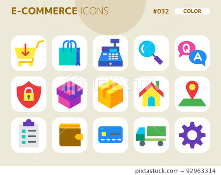 Color style icon set related to e-commerce_032 Color style icon set related to e-commerce_032 92963314