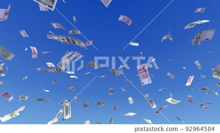 money banknote bill cash blue sky sky 3d illustration background back money banknote bill cash blue sky sky 3d illustration background back 92964584
