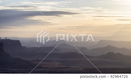 Scenic American Landscape and Red Rock Mountains in Desert Canyon. Scenic American Landscape and Red Rock Mountains in Desert Canyon. 92964726