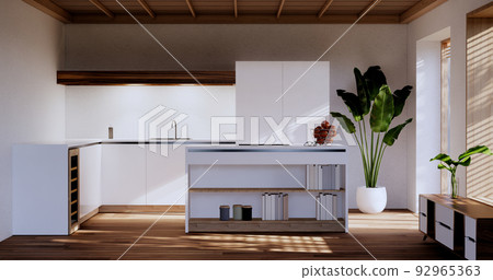 Kitchen room modern style.3D rendering 92965363
