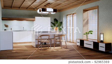 Kitchen room Mint modern style.3D rendering Kitchen room Mint modern style.3D rendering 92965369
