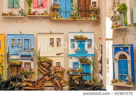 Little model windows made of wood Little model windows made of wood 92965370