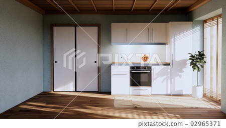 Kitchen room Mint modern style.3D rendering 92965371