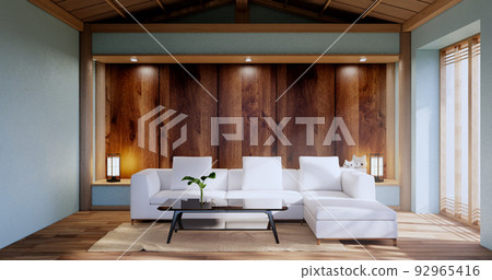 Mint Zen room interior design with decoration japanese style.3D rendering 92965416