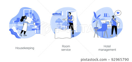 Hotel jobs isolated cartoon vector illustrations se 92965790