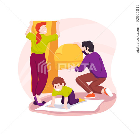 Put wallpapers isolated cartoon vector illustration. 92965813