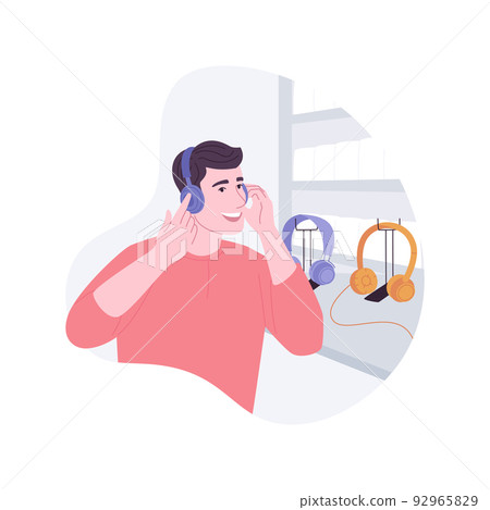 Headphones isolated cartoon vector illustrations. Headphones isolated cartoon vector illustrations. 92965829