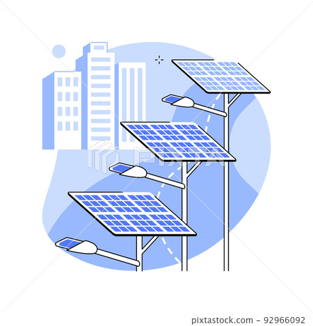 Smart city street lighting isolated cartoon vector illustrations. Smart city street lighting isolated cartoon vector illustrations. 92966092