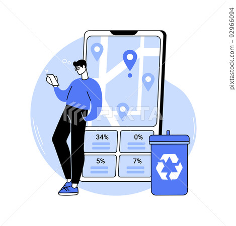 Waste app for citizens isolated cartoon vector illustrations. Waste app for citizens isolated cartoon vector illustrations. 92966094