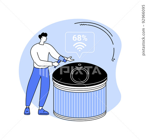 Waste sensors isolated cartoon vector illustrations. Waste sensors isolated cartoon vector illustrations. 92966095
