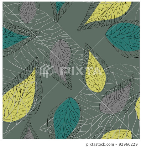 Seamless pattern abstract leaf. Vector fabric seamless pattern. Design element. Abstract floral Seamless pattern abstract leaf. Vector fabric seamless pattern. Design element. Abstract floral 92966229