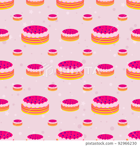 Pink cake seamless background Pink cake seamless background 92966230