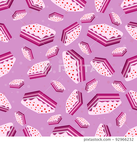 Purple square cake seamless pattern Purple square cake seamless pattern 92966232