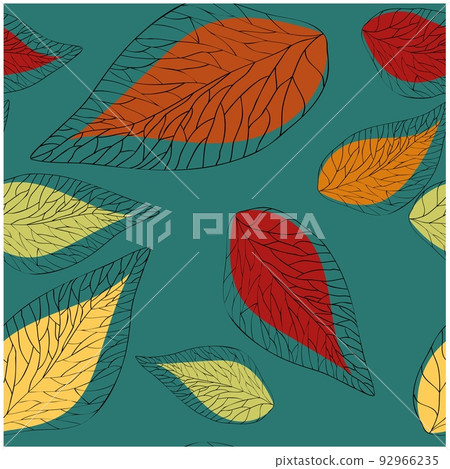 Seamless pattern abstract leaf. Vector fabric seamless pattern. Design element. Abstract floral Seamless pattern abstract leaf. Vector fabric seamless pattern. Design element. Abstract floral 92966235