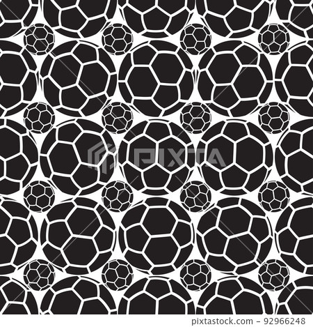Soccer ball black seamless pattern Soccer ball black seamless pattern 92966248