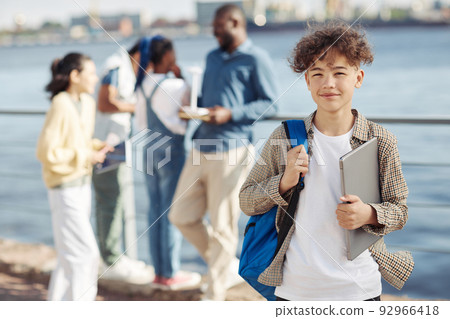 Portrait of Schoolboy Outdoors Portrait of Schoolboy Outdoors 92966418