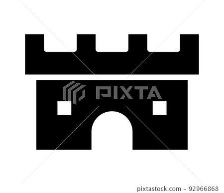 堡壘剪影圖標 92966868