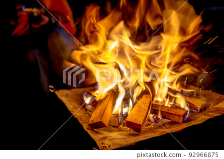 bonfire with big flame 92966875