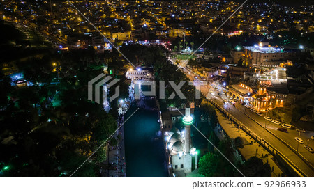Aerial view of Sanliurfa in the night time Aerial view of Sanliurfa in the night time 92966933
