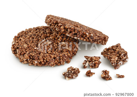 amaranth cookies with carob isolated on white background. Healthy food. 92967800