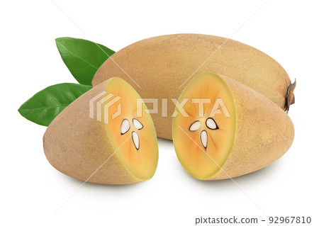 Sapodilla isolated on white background with full depth of field 92967810