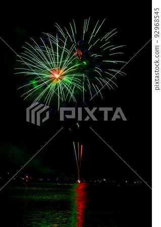 Lake fireworks at summer festival Lake fireworks at summer festival 92968545