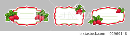 Strawberry label farm market badge jam tag sticker Strawberry label farm market badge jam tag sticker 92969148