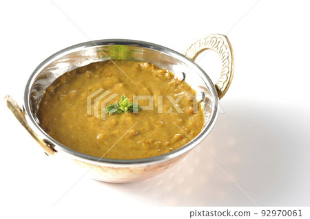 Keema curry using mutton is photographed against a white background Keema curry using mutton is photographed against a white background 92970061