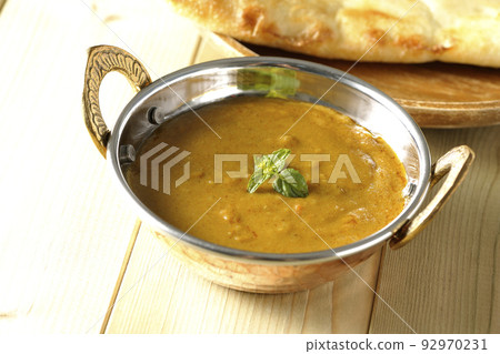 Keema咖哩和naan用羊肉 92970231