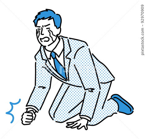 一個西裝革履的男人,後悔地跪著哭 一個西裝革履的男人,後悔地跪著哭 92970909