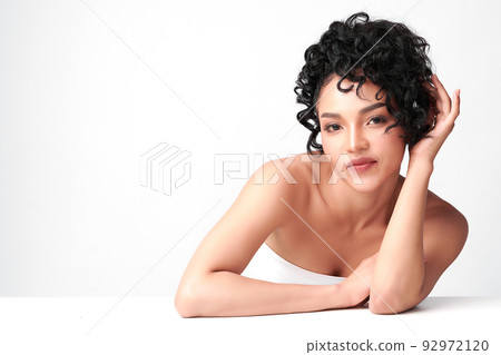Beautiful young asian woman with clean fresh skin on white background, Face care, Facial treatment, Cosmetology, beauty and spa, Asian women portrait. Beautiful young asian woman with clean fresh skin on white background, Face care, Facial treatment, Cosmetology, beauty and spa, Asian women portrait. 92972120