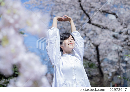Cherry blossom woman Cherry blossom woman 92972647