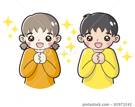 飄揚的男孩和女孩的插圖集 92973242